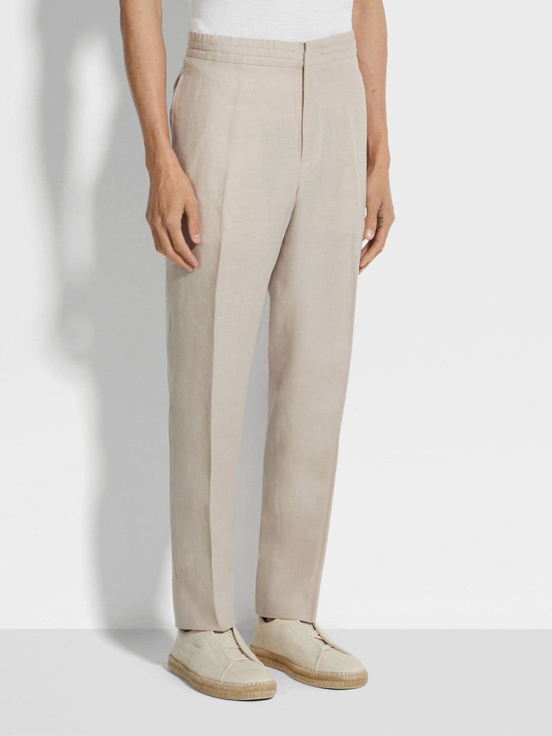 LIGHT BEIGE OASI LINO PANTS 5