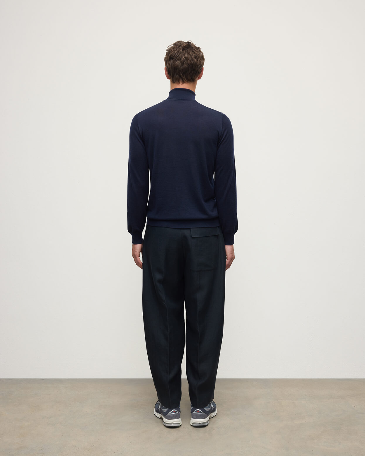Superfine Cashmere Navy Roll Neck Jumper - 4