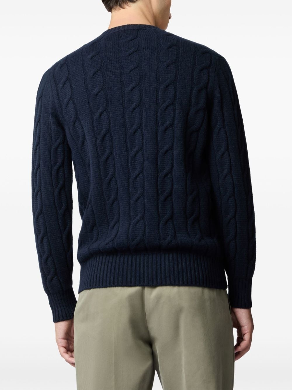 cable-knit crew-neck sweater - 3