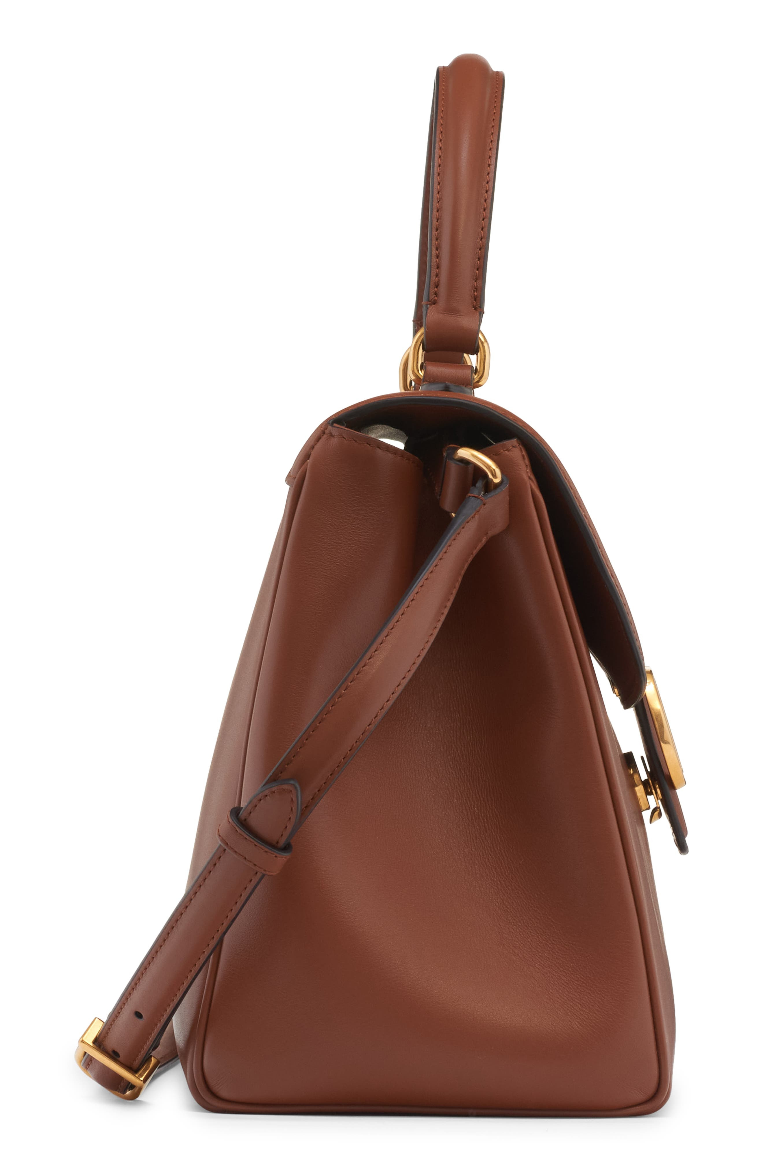 Valentino Garavani Large 9TO5 Leather Top Handle Bag in Tobacco at Nordstrom - 6