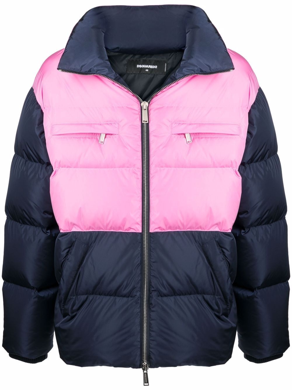 contrast-panel puffer coat - 1