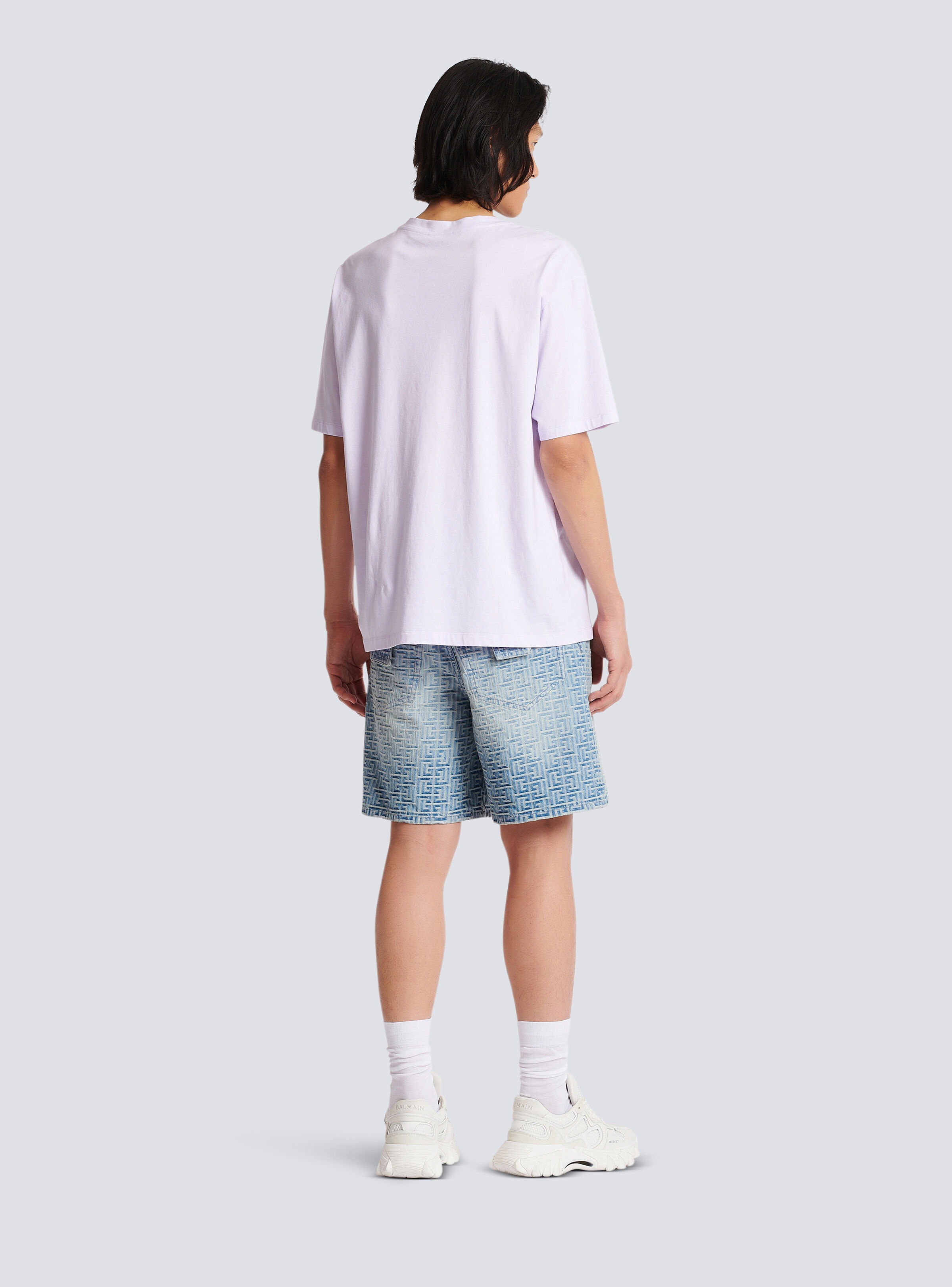 T-shirt with rubber Roman Balmain logo - 4