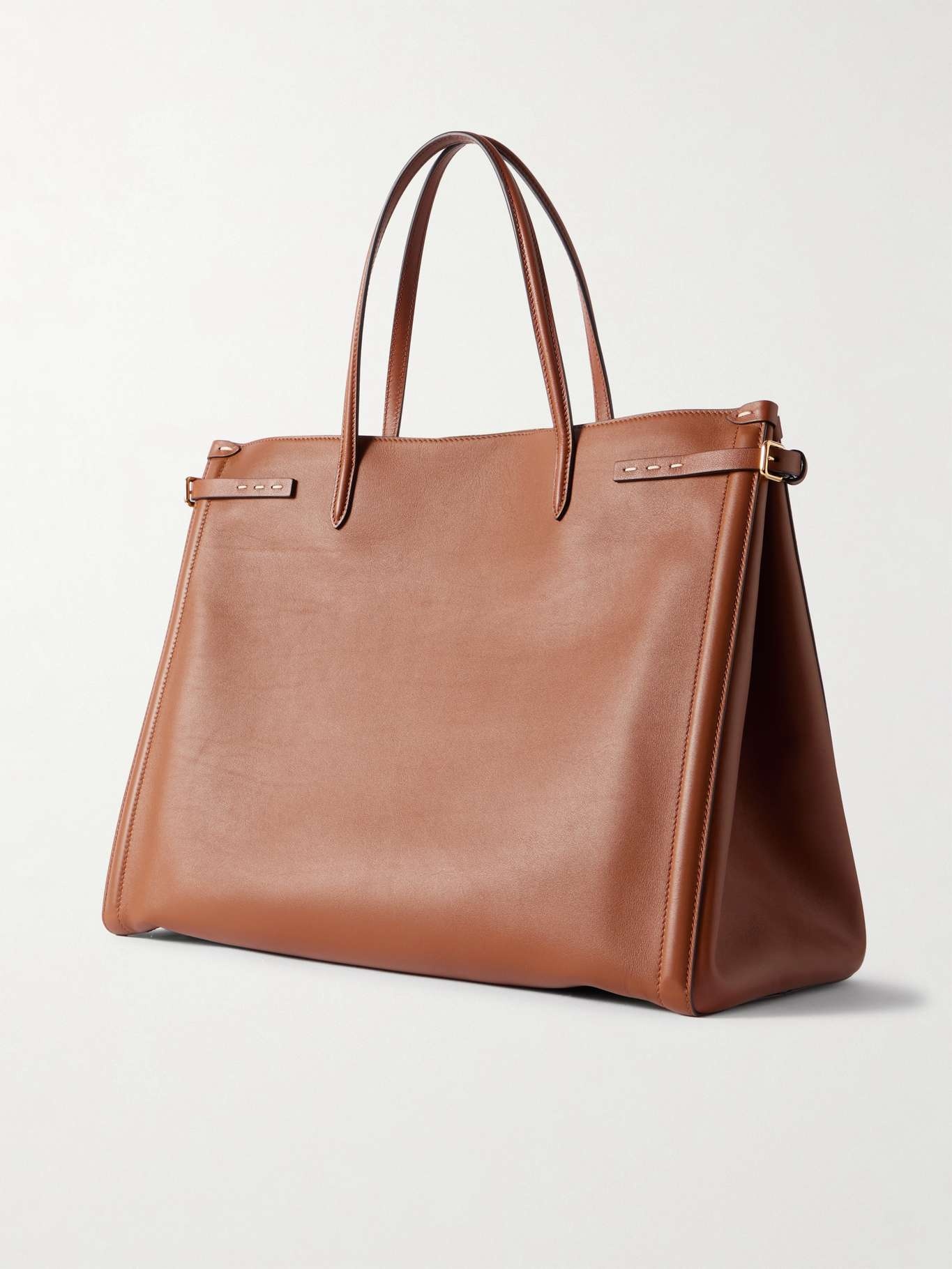 Antibes large appliquéd leather tote Camel - 3