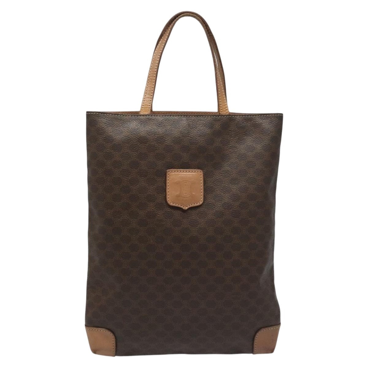 CELINE Macadam Canvas Hand Bag Pvc Brown - 13