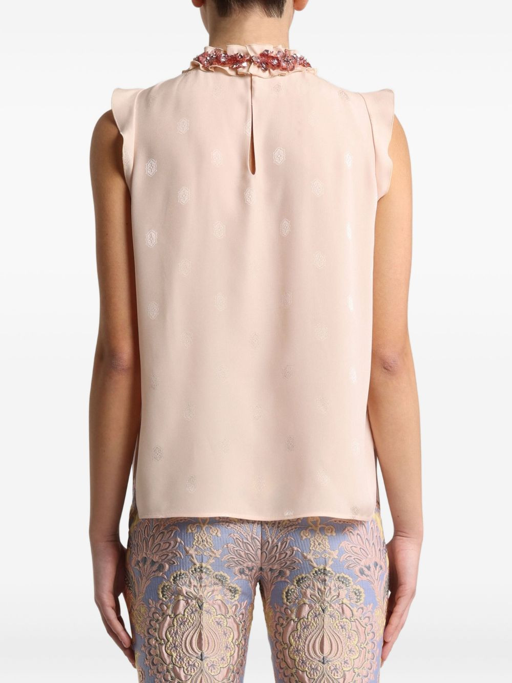 embellished silk top - 3