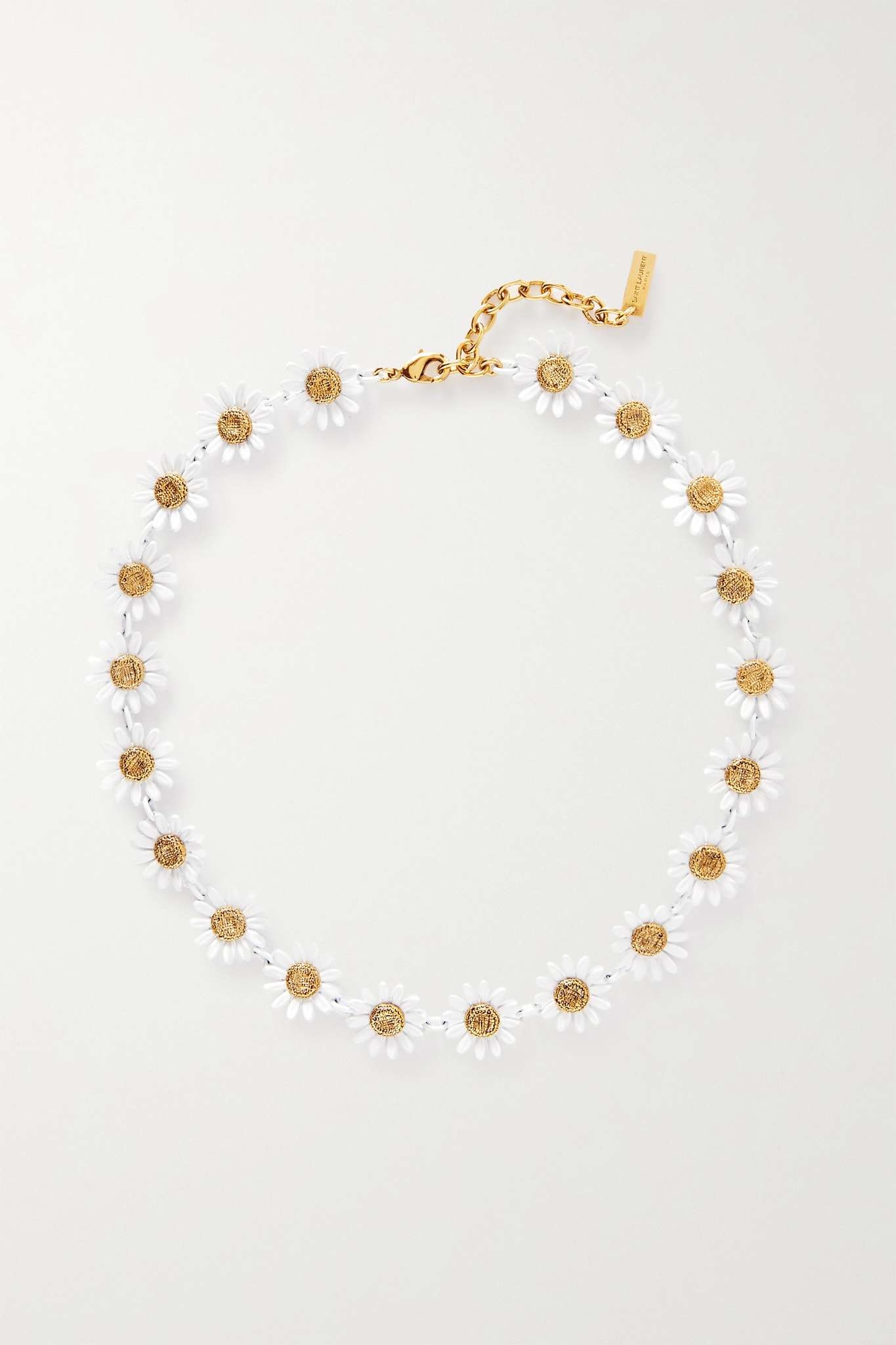 Daisy gold-tone and enamel necklace - 1