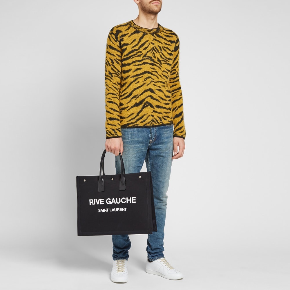 Saint Laurent Zebra Jacquard Knit Crew - 6