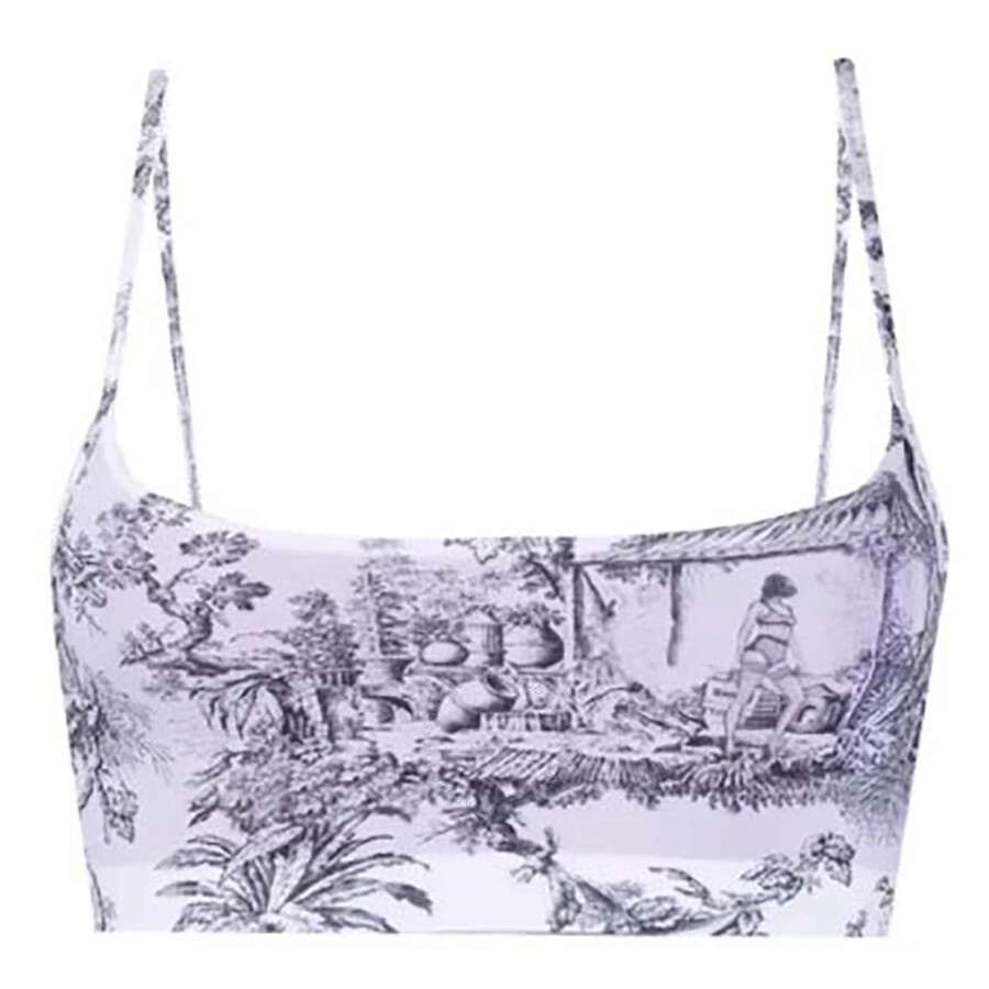 Wolford Ladies Iconic White Black / Amethyst Antoinette Beach Bustier - 3