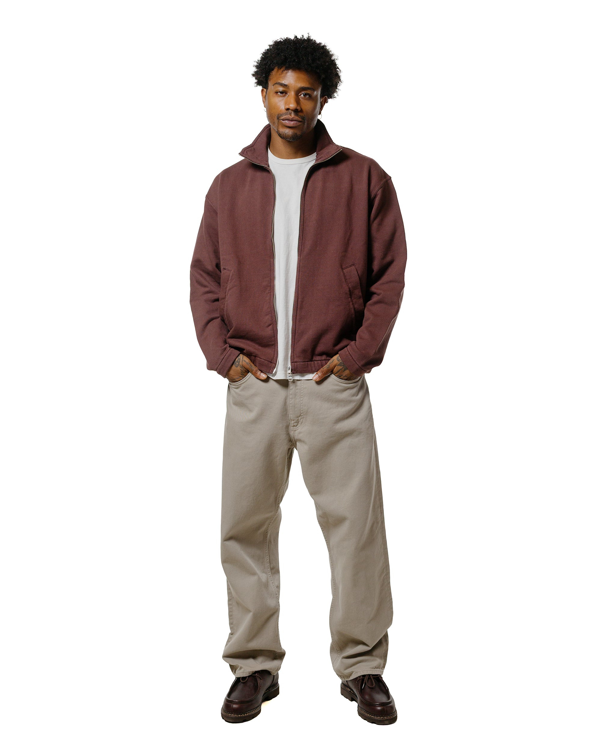 Bjorn Relaxed Organic Loopback Track Jacket Mahogany - 4