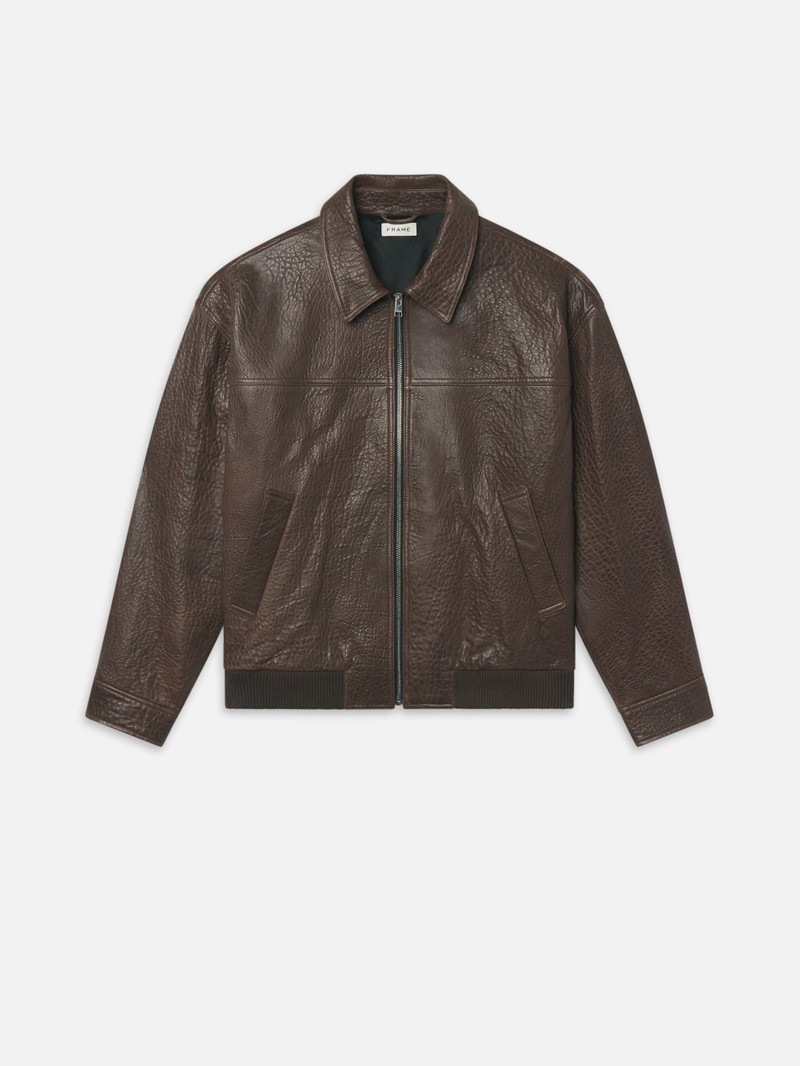 Textured Leather Bomber 1