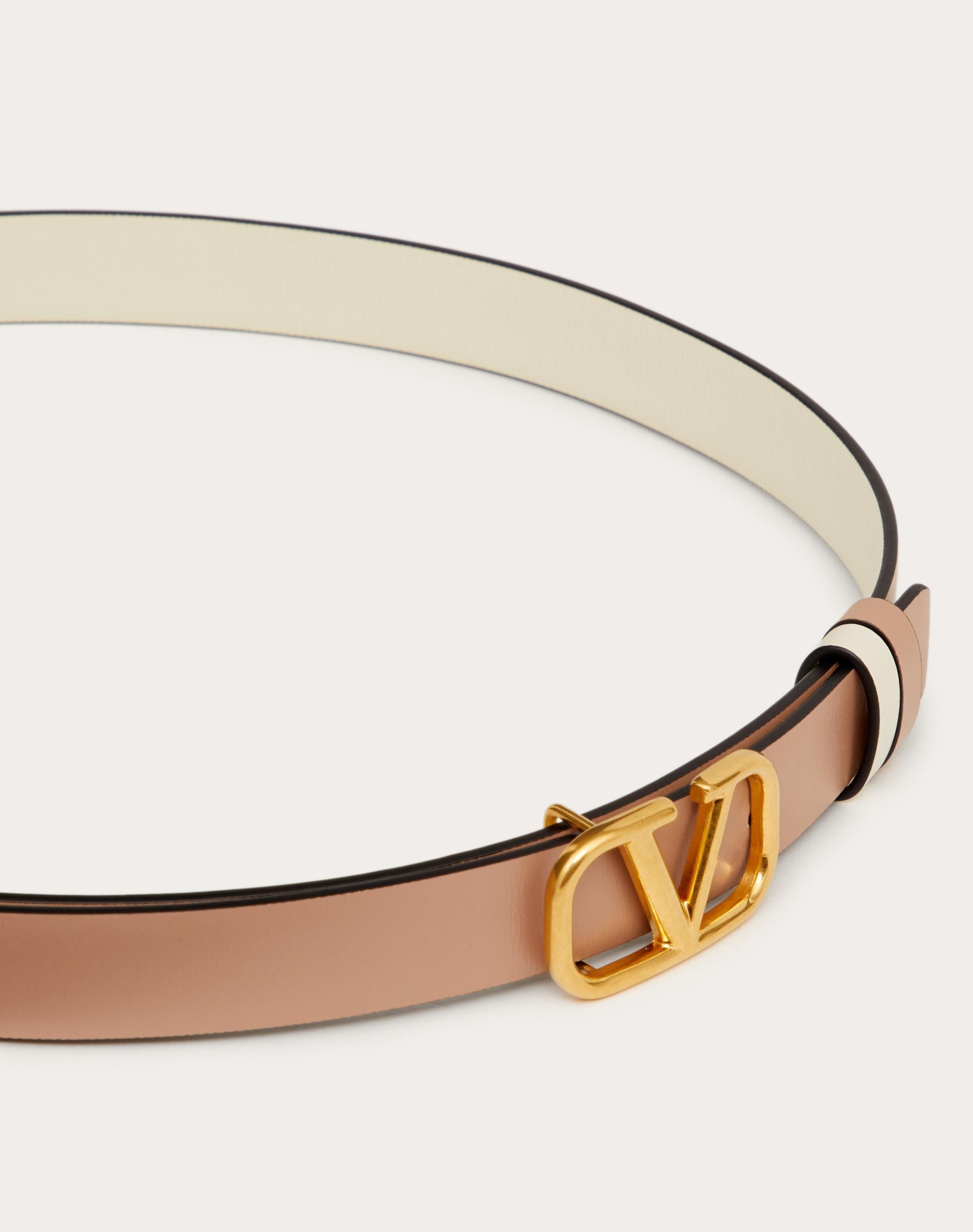 Valentino REVERSIBLE VLOGO SIGNATURE BELT IN GLOSSY CALFSKIN