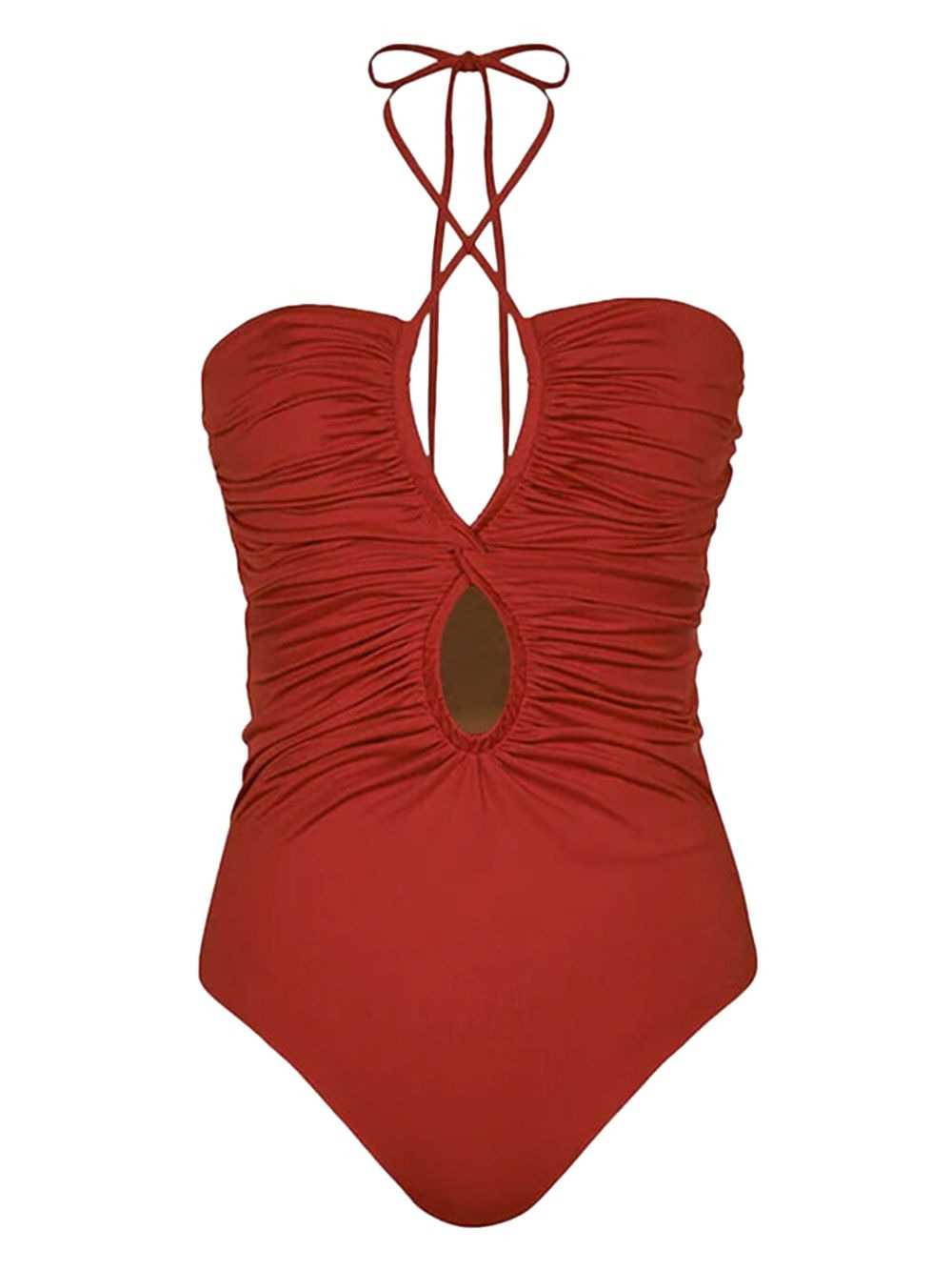 halterneck keyhole swimsuit - 1