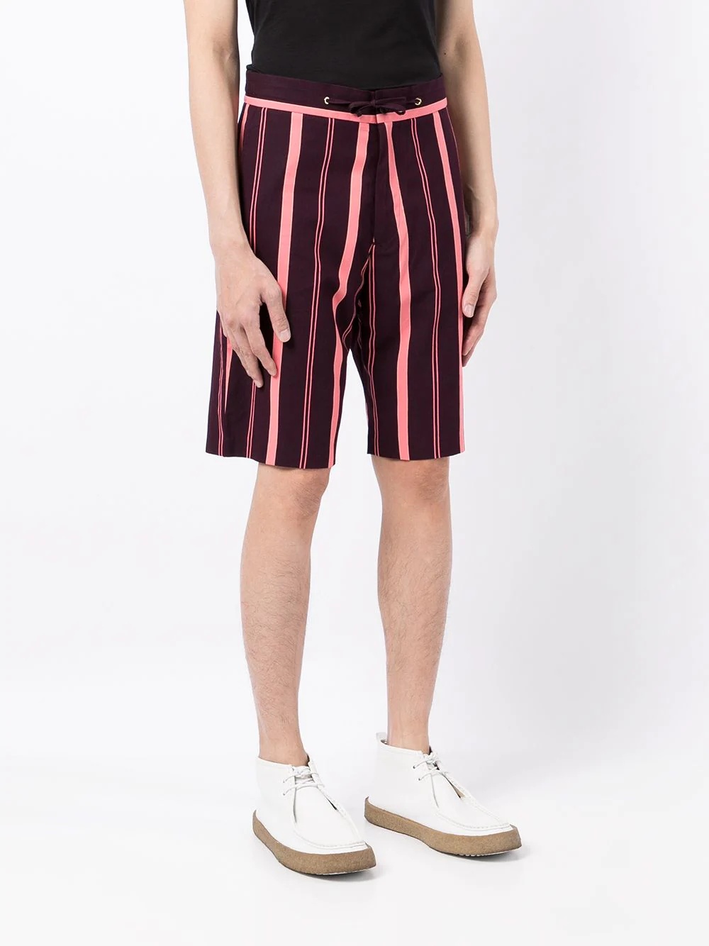 striped drawstring shorts - 3