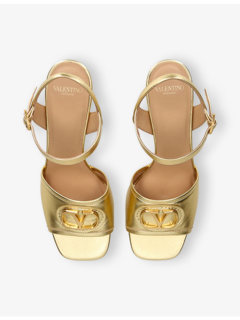 Vlogo Signature 75 Metallic-Leather Heeled Sandals - 2