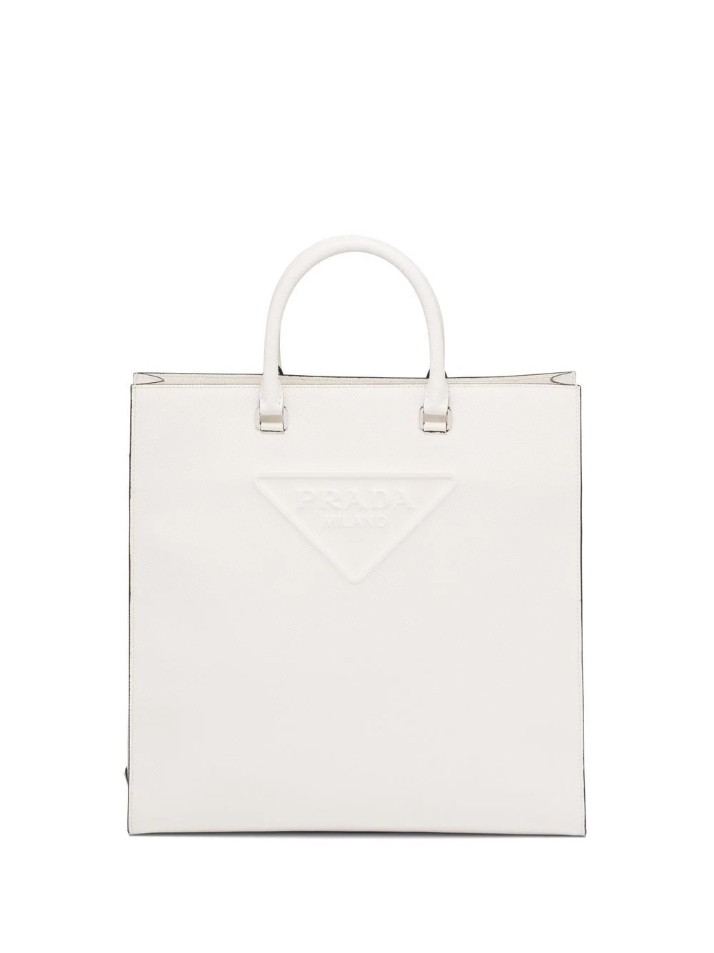 logo-embossed Saffiano leather tote - 1