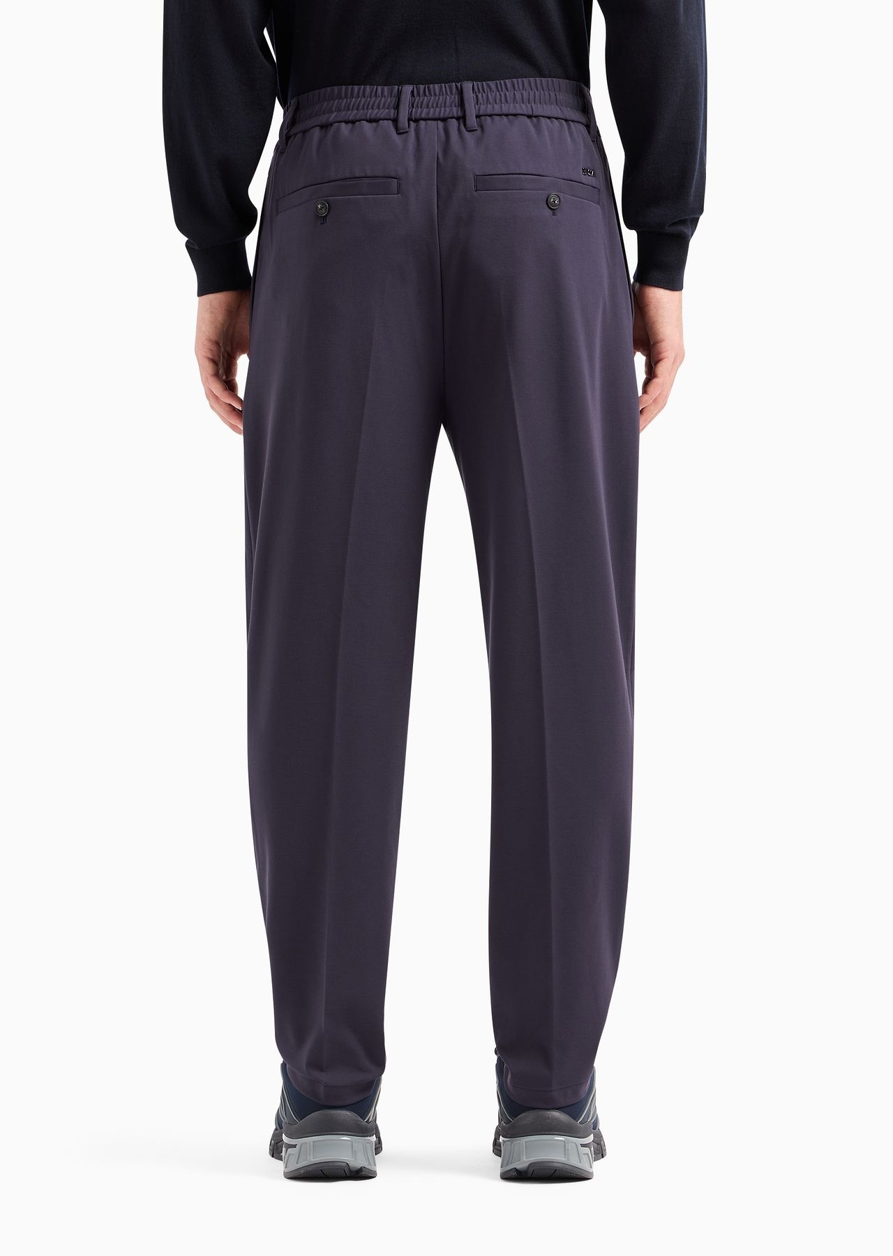 Travel Essentials trousers in a viscose jersey blend with ribs and elasticated waist - 3