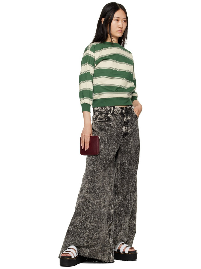 Green Stripes Wallet Tote 4