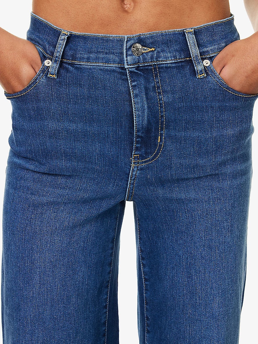 Le Slim Palazzo Five-Pockets Wide-Leg High-Rise Stretch-Denim Blend Jeans - 5