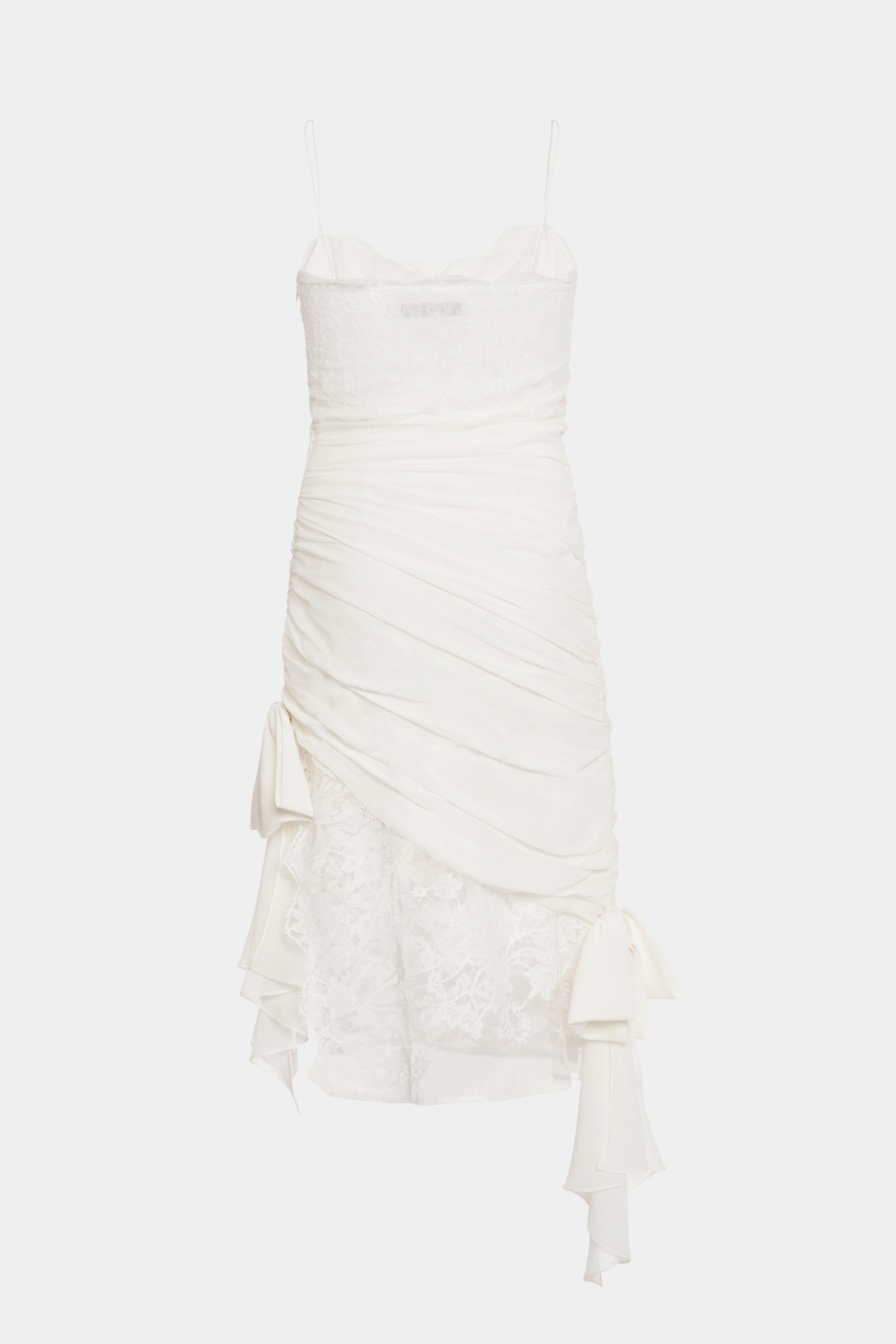SILK AND LACE MINI DRESS - 2