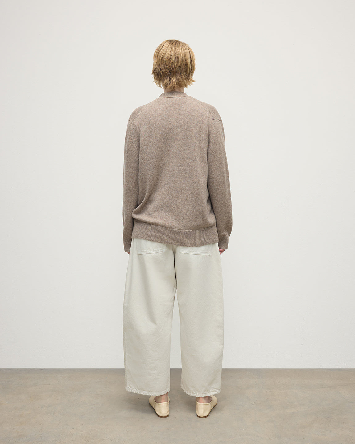 Boyfriend-Fit Brown Cashmere Cardigan - 4