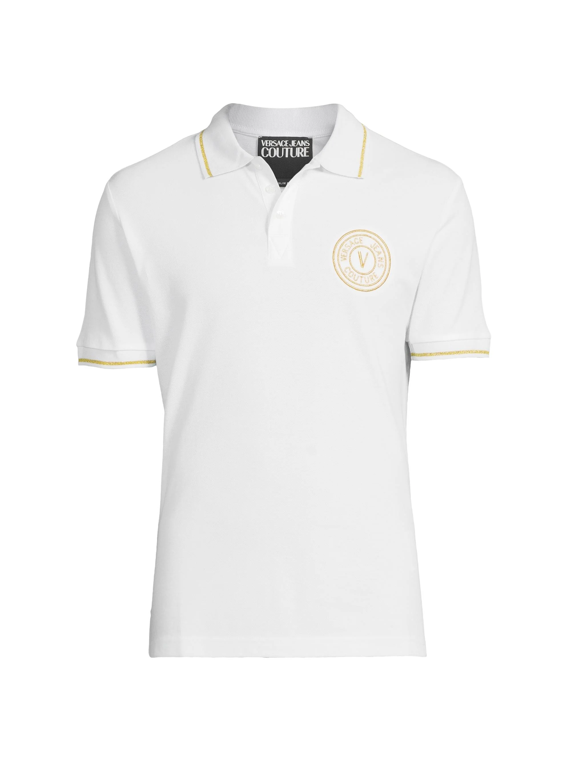 Men's Logo Cotton Polo Shirt - White Gold - 1