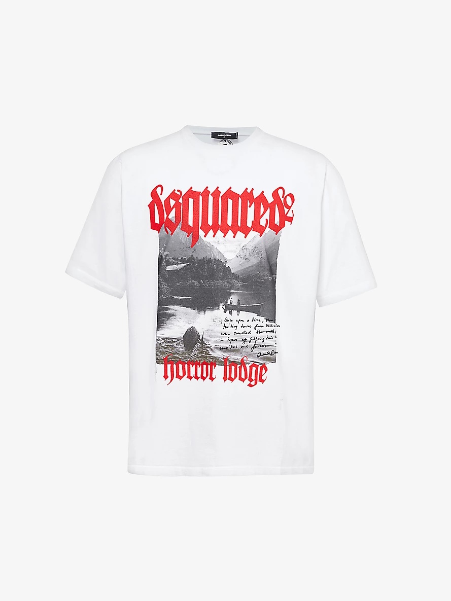DSQUARED2 Horror Lodge graphic-print relaxed-fit cotton-jersey T 