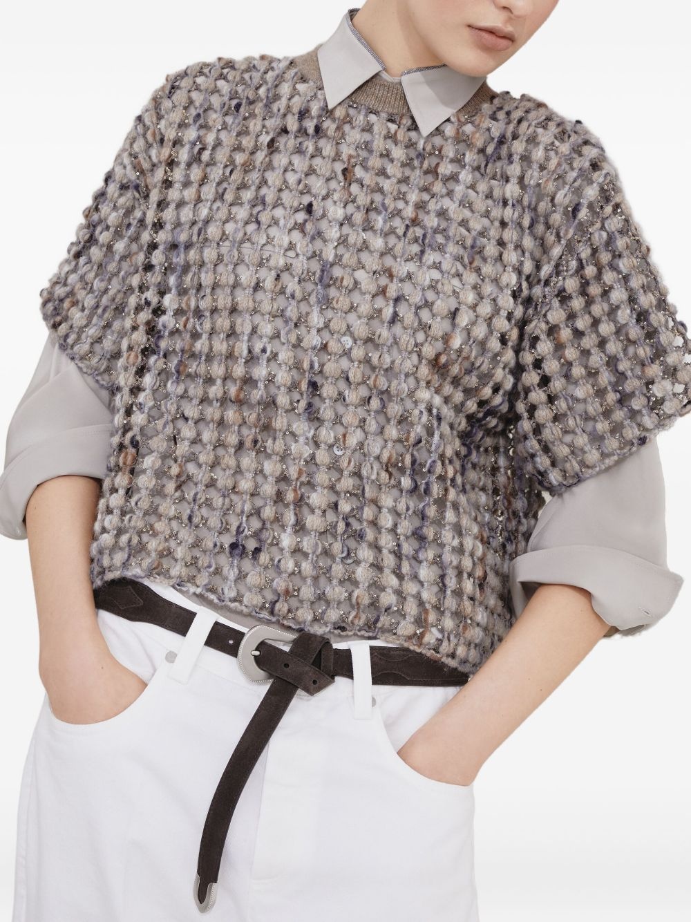 textured short-sleeve top - 5
