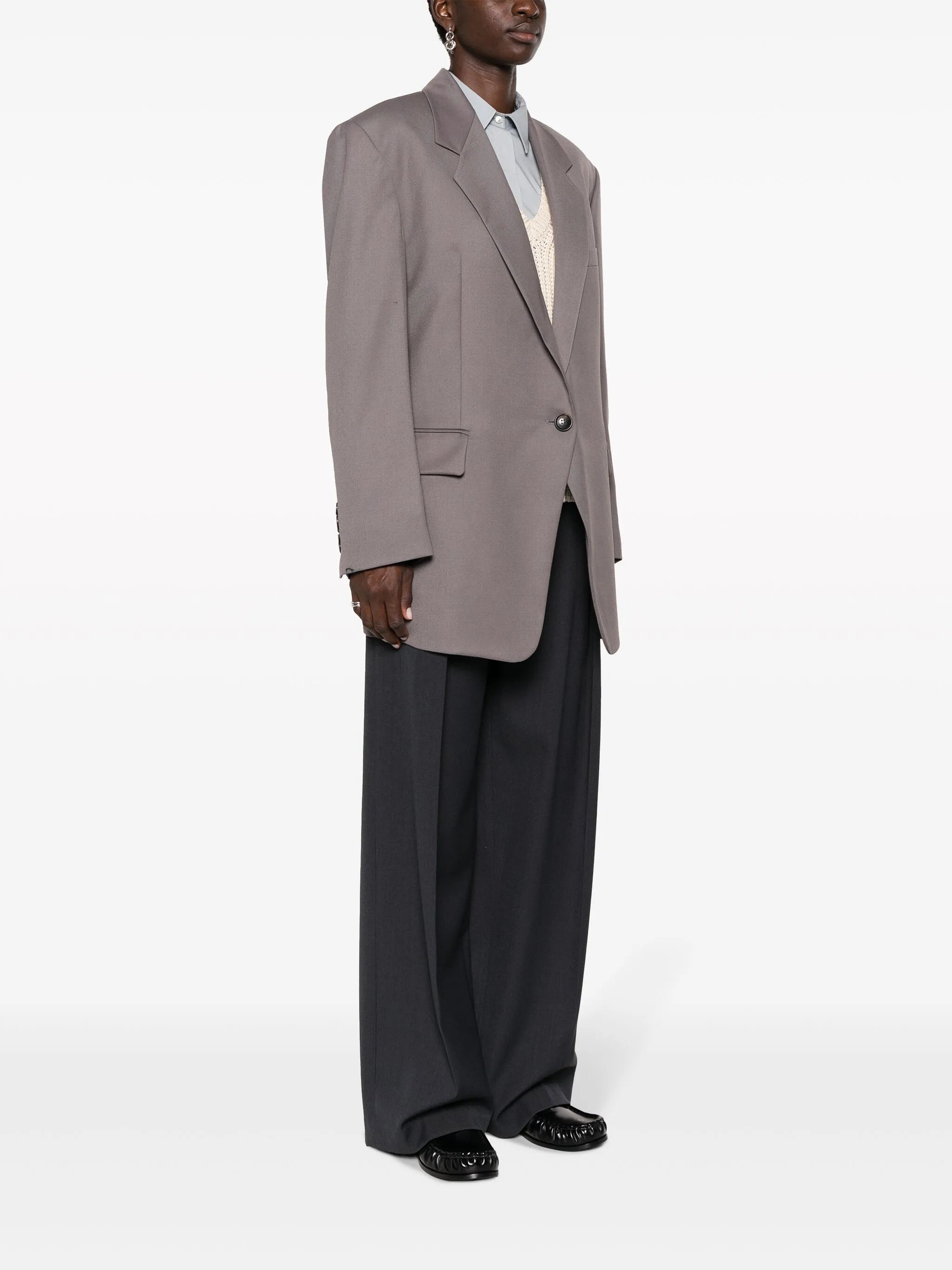 Notched-lapel Single-breasted Jacket - 4