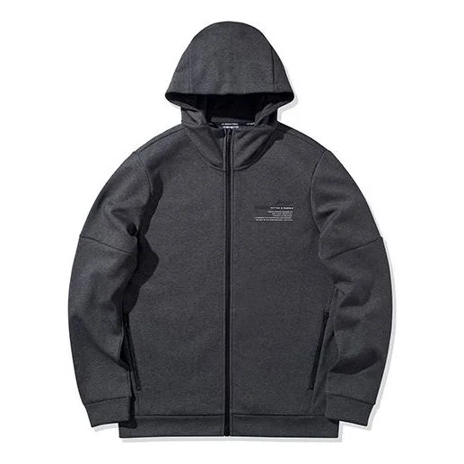 Li-Ning 로고 카디건 재킷 'Dark Grey'AWDQ063-2 - 1
