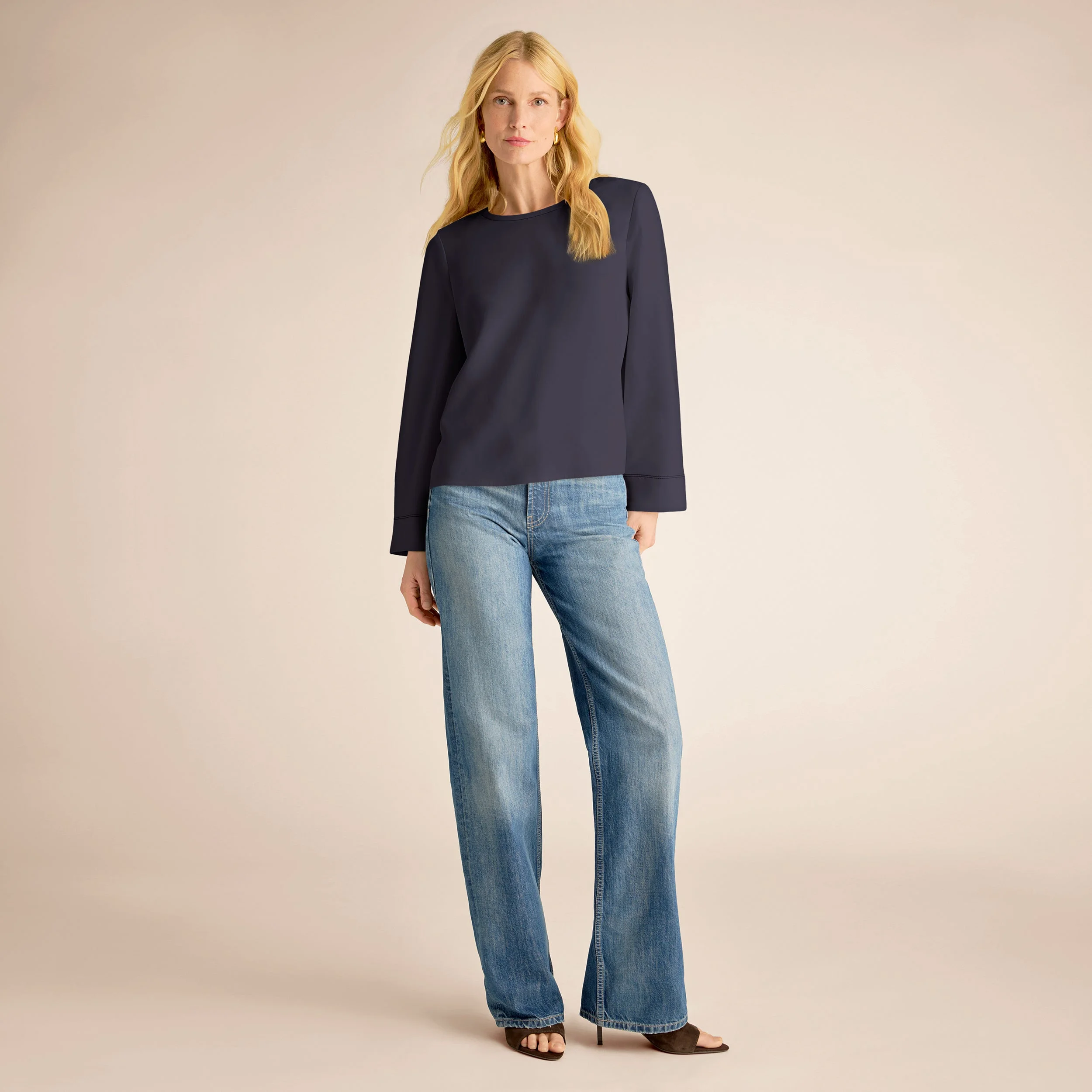 Jules Effortless Blouse - Everyday Crepe with Topstitch - 1