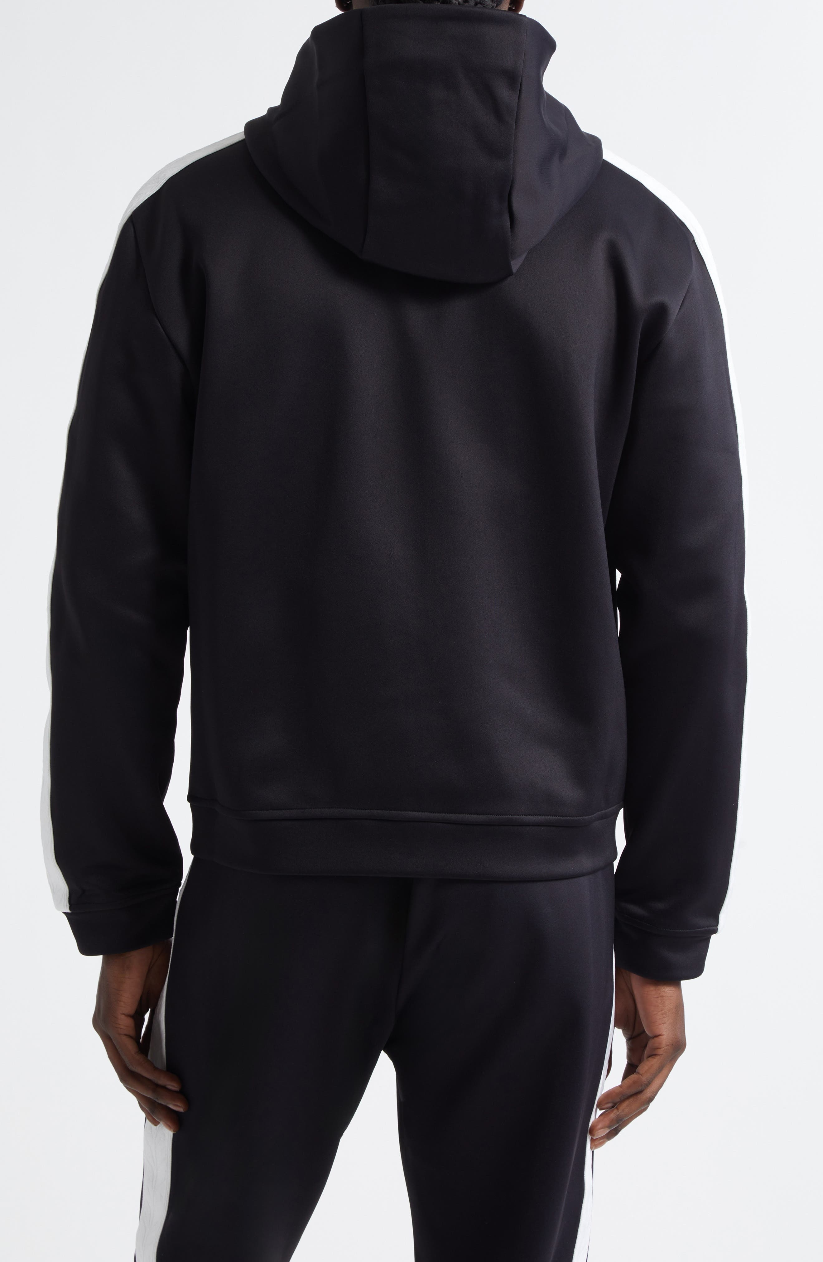 Casablanca Laurel Tape Hooded Scuba Jersey Track Jacket in Black at Nordstrom - 3