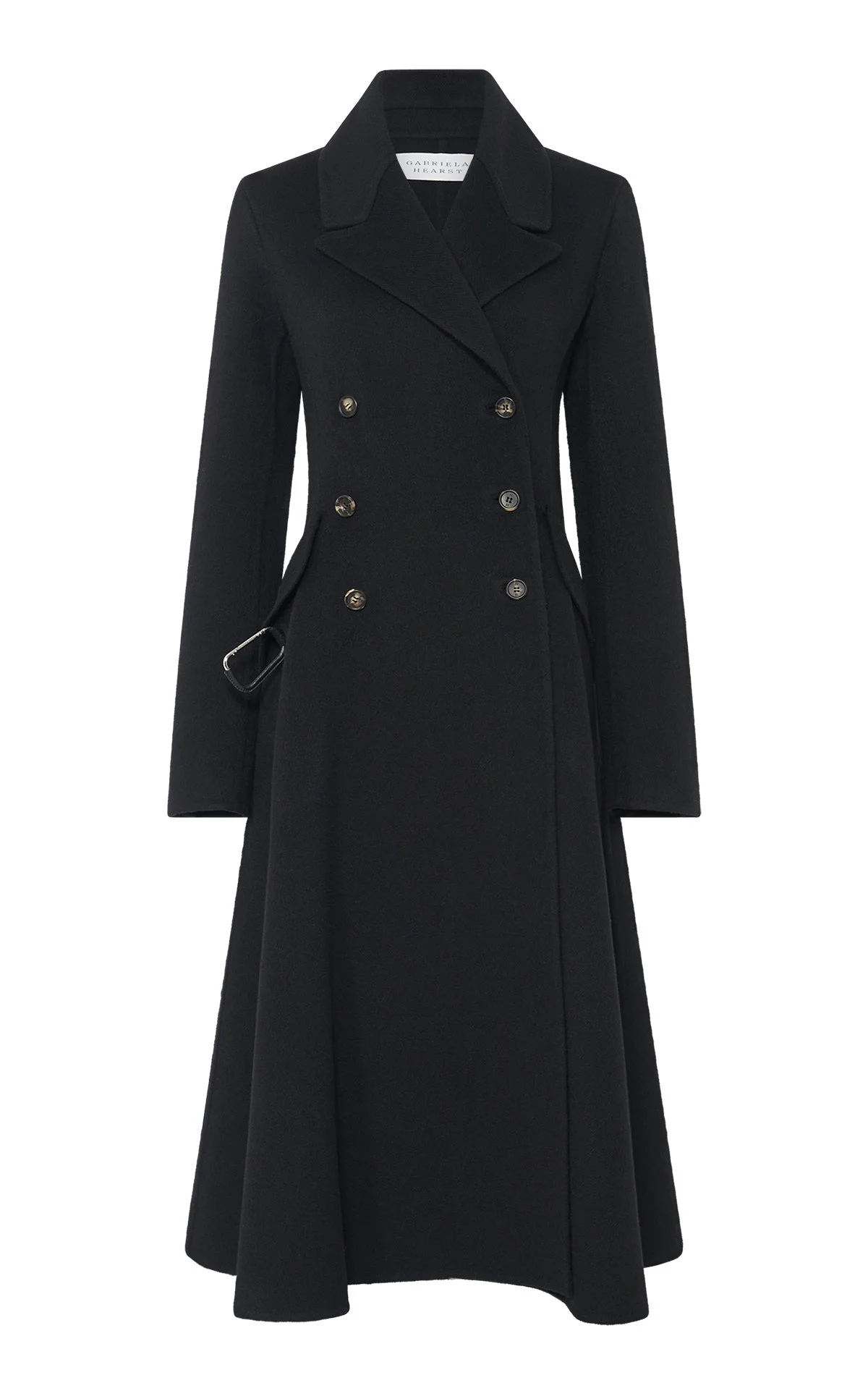 Cantwell Coat in Black Double-Face Recycled Cashmere - 1