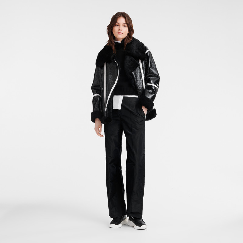 Glossy leather blouson Black - Leather 1