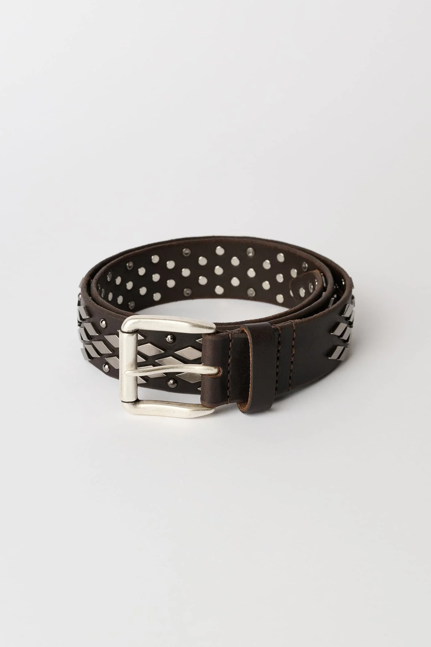 Abstract Snake Belt Oily Brown Cowhide - 1