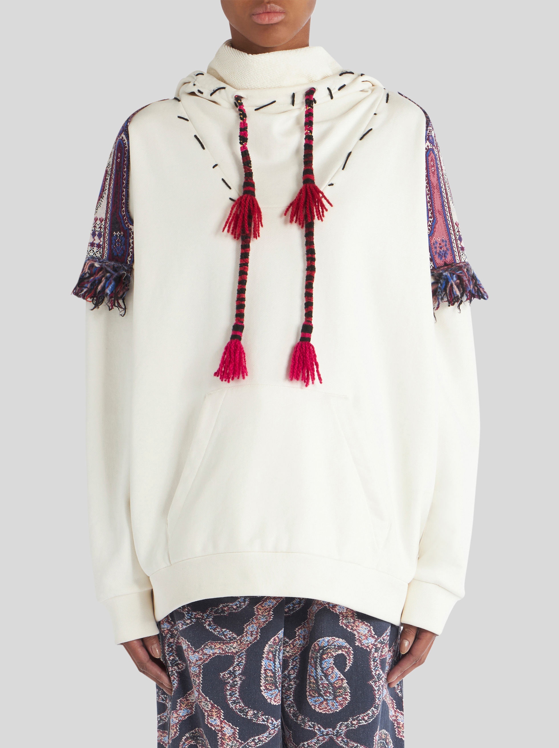 SWEATSHIRT WITH PATCH AND TASSELS - 2