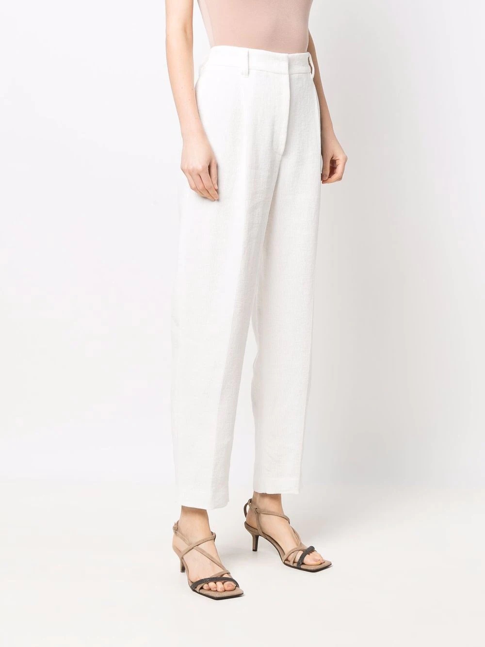 linen-cotton tapered trousers - 3