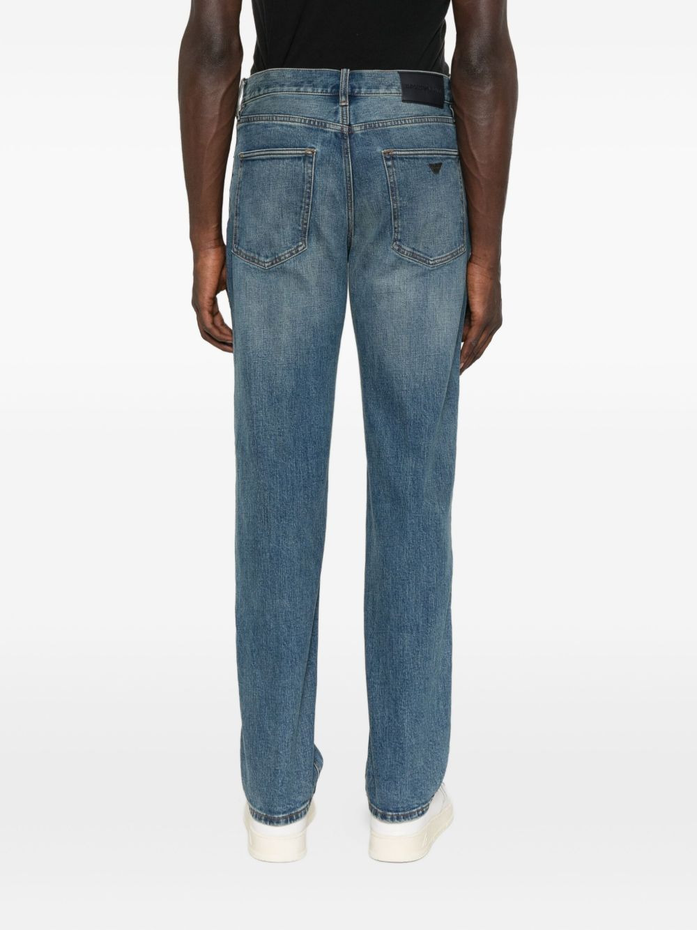 cotton-ble3nd denim jeans - 4