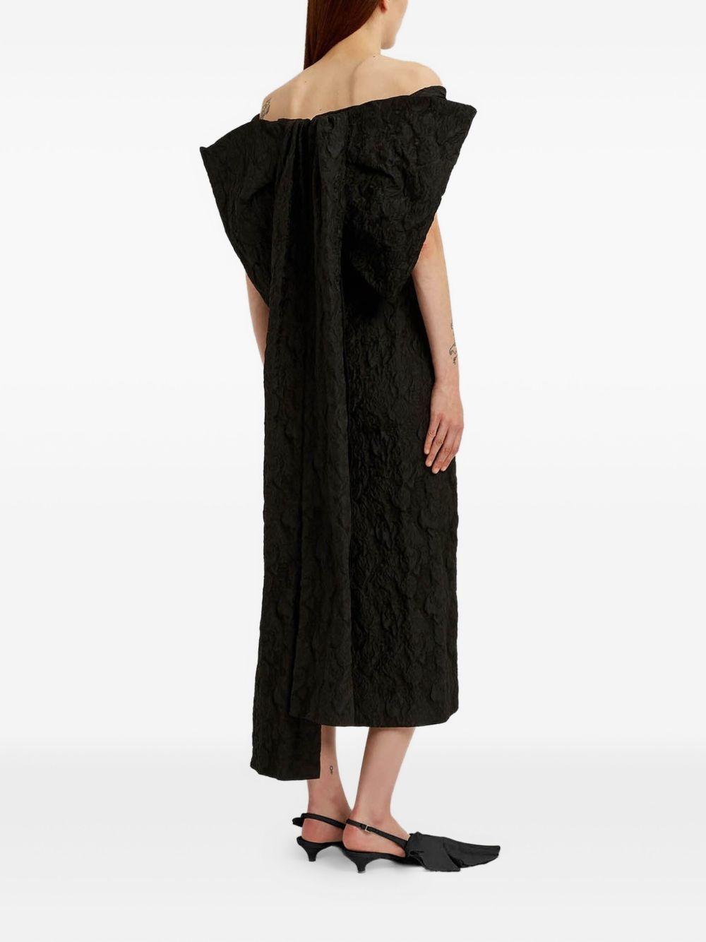 off-shoulder midi dress - 4