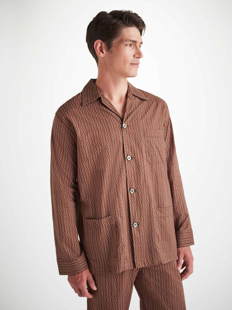Men's Pajamas Cotton Batiste Red Rope Print - 5
