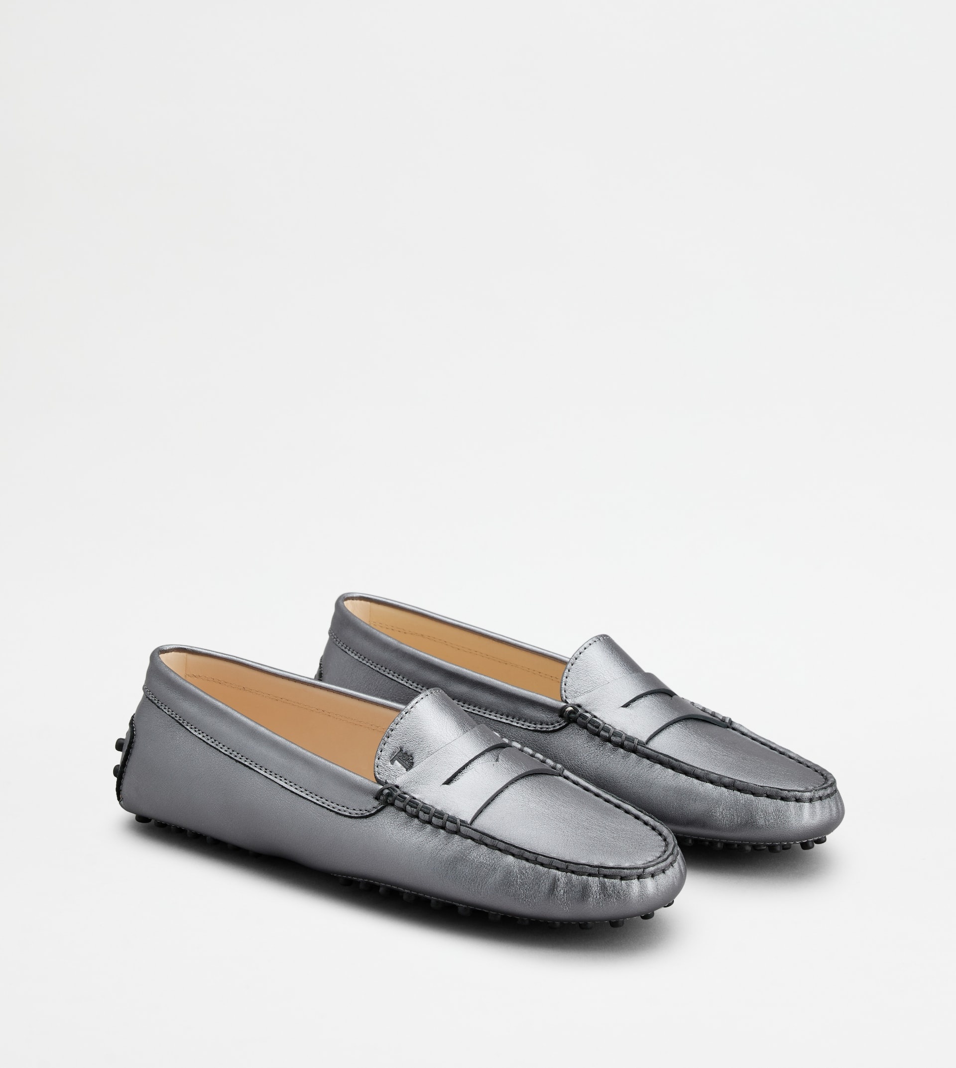 GOMMINO DRIVING SHOES IN LEATHER - GREY - 3