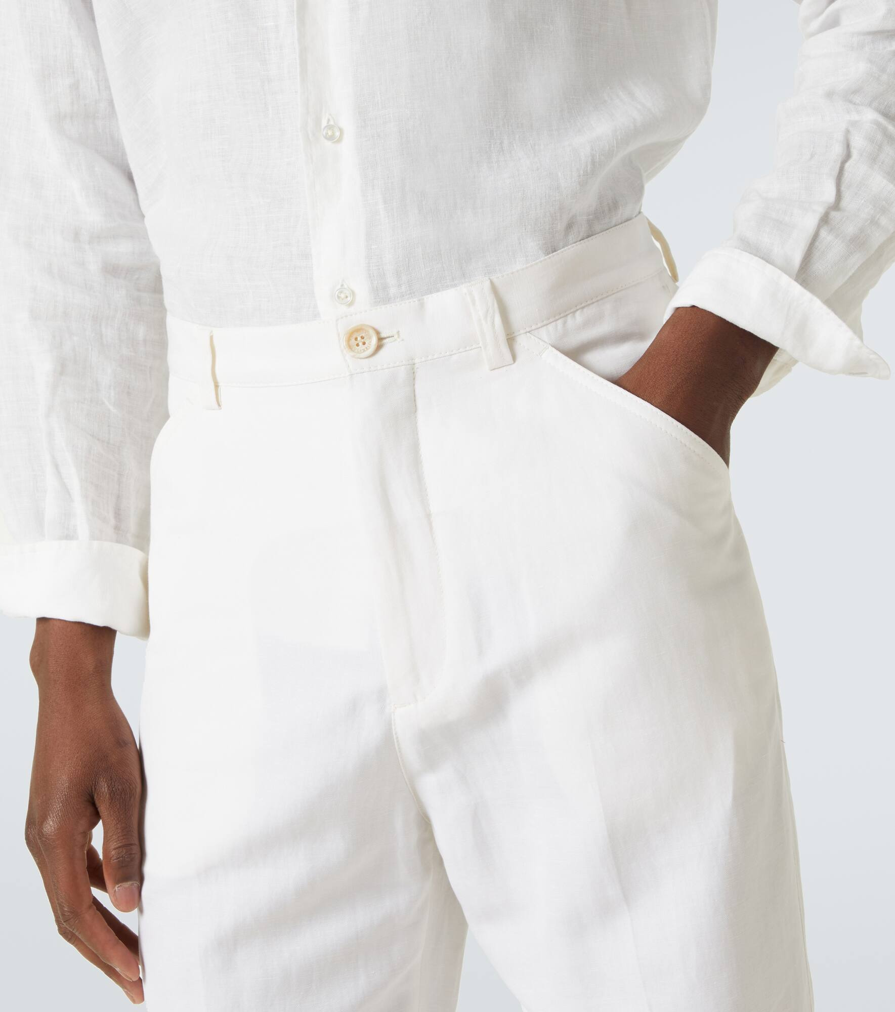 Cotton and linen chinos - 5