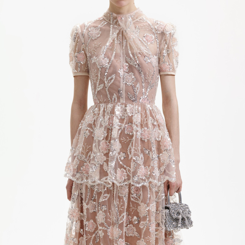 Sequin Flower Maxi Dress 4