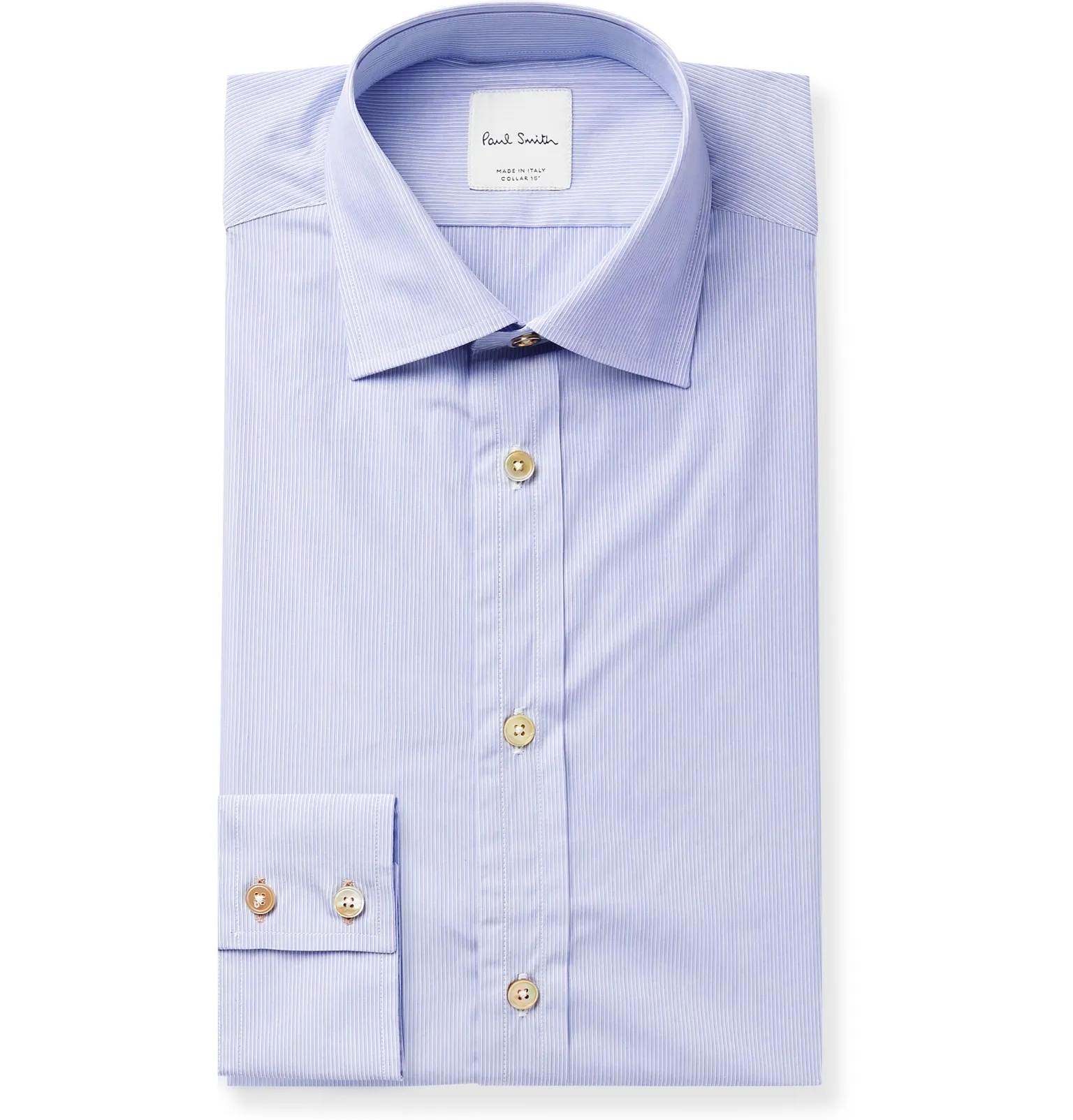 Slim-Fit Cutaway-Collar Striped Cotton-Poplin Shirt - 7