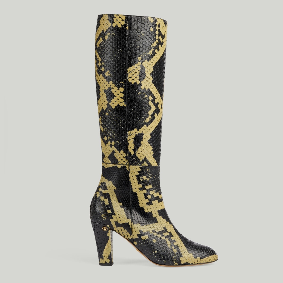 Women's python mid-heel boot - 1