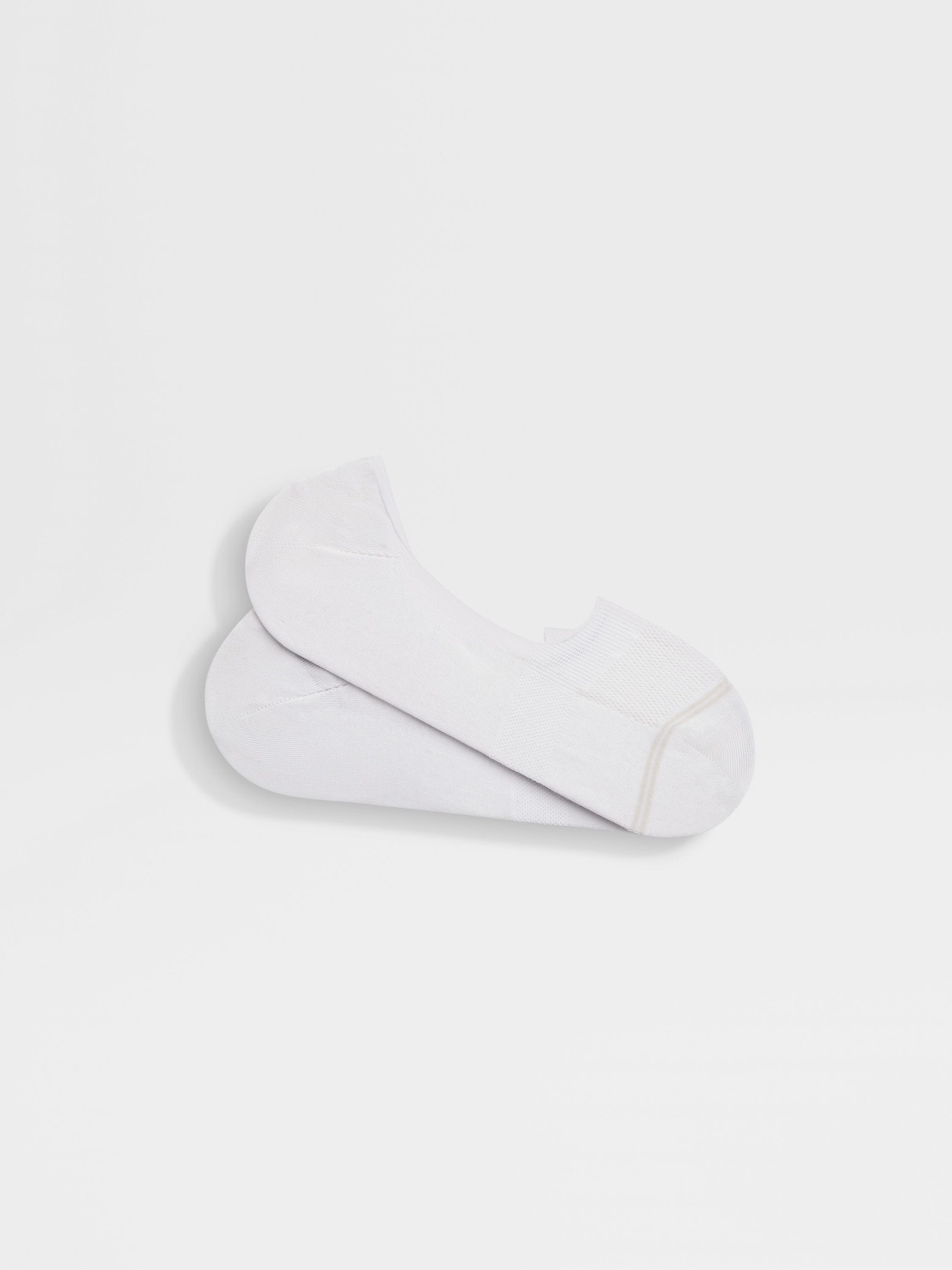 WHITE COTTON BLEND SOCKS - 1