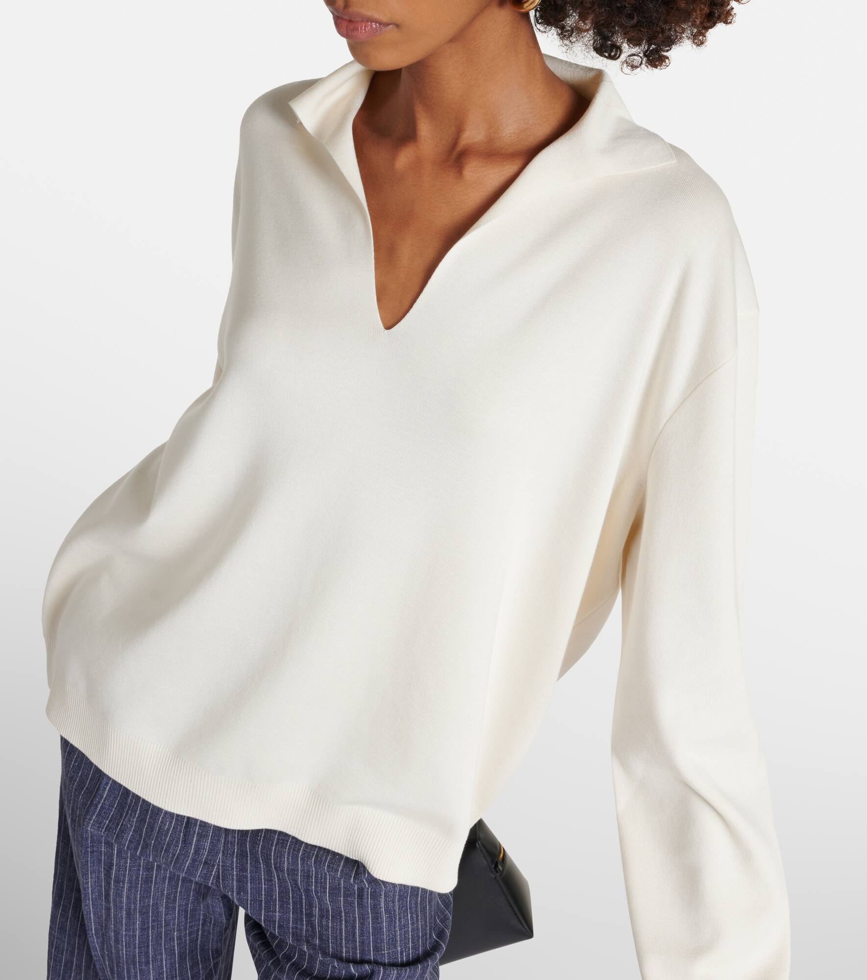 Sorbonne silk and cotton polo shirt - 5
