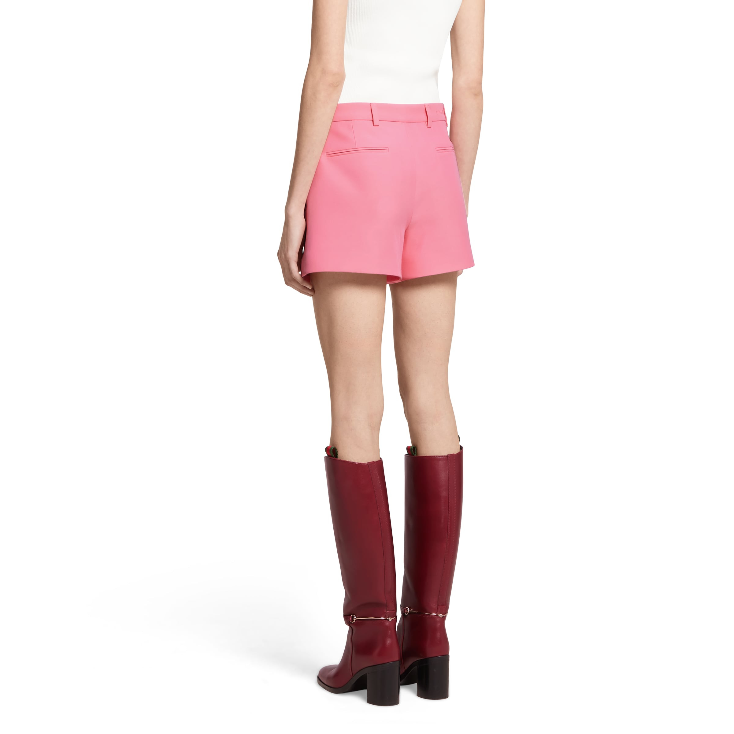 Wool silk shorts with logo - 4