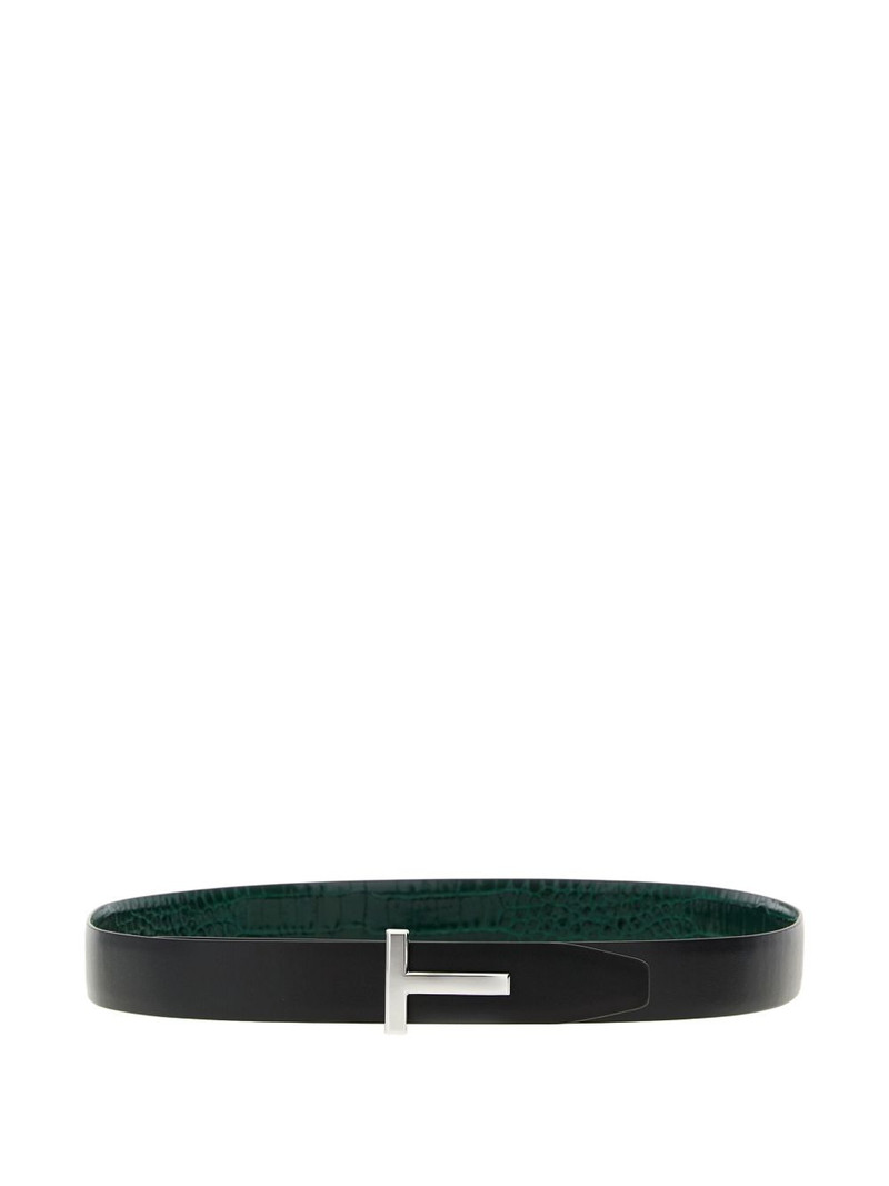 TOM FORD crocodile-embossed reversible belt outlook