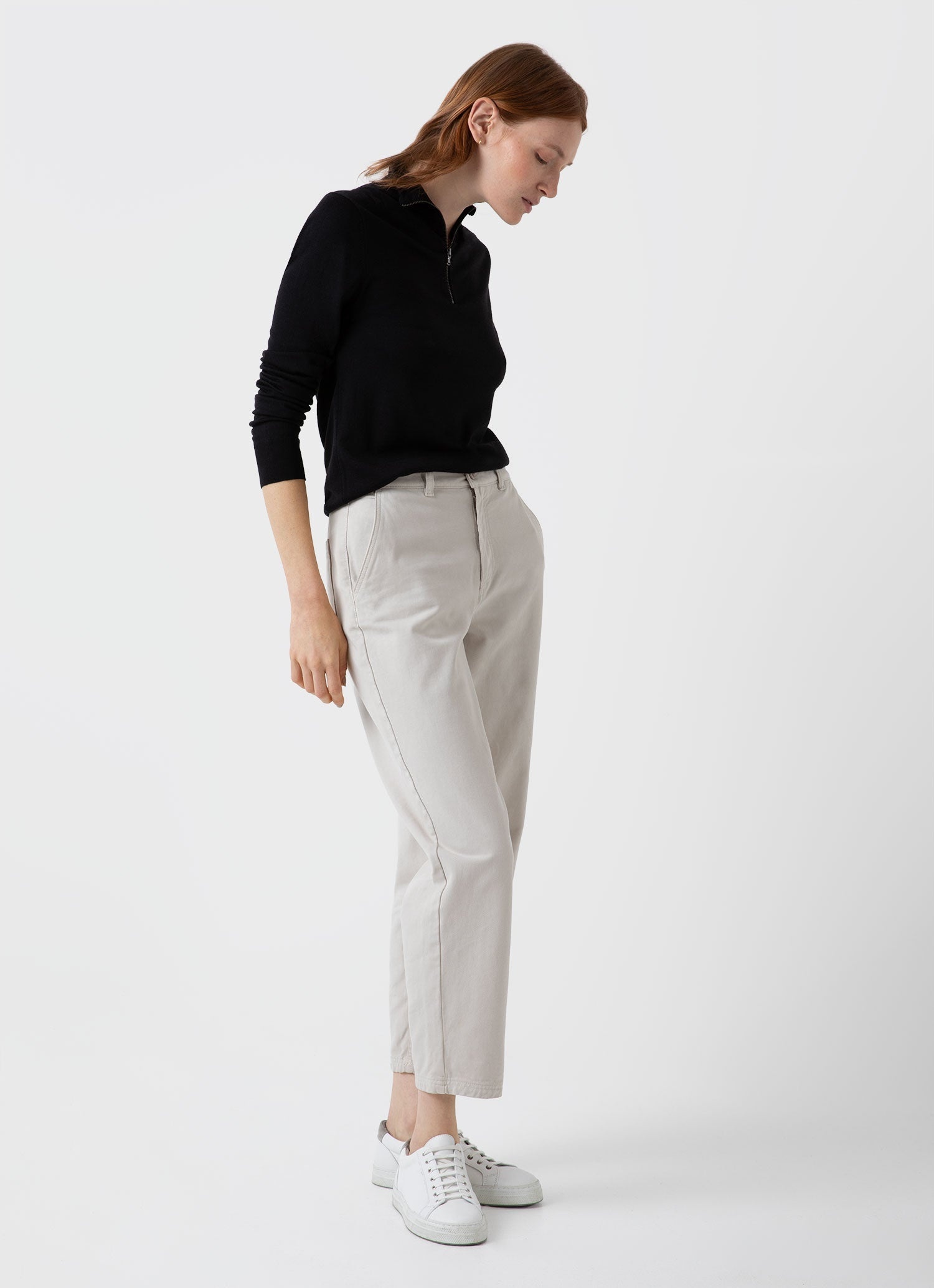 Merino Silk Zip Neck Jumper - 3