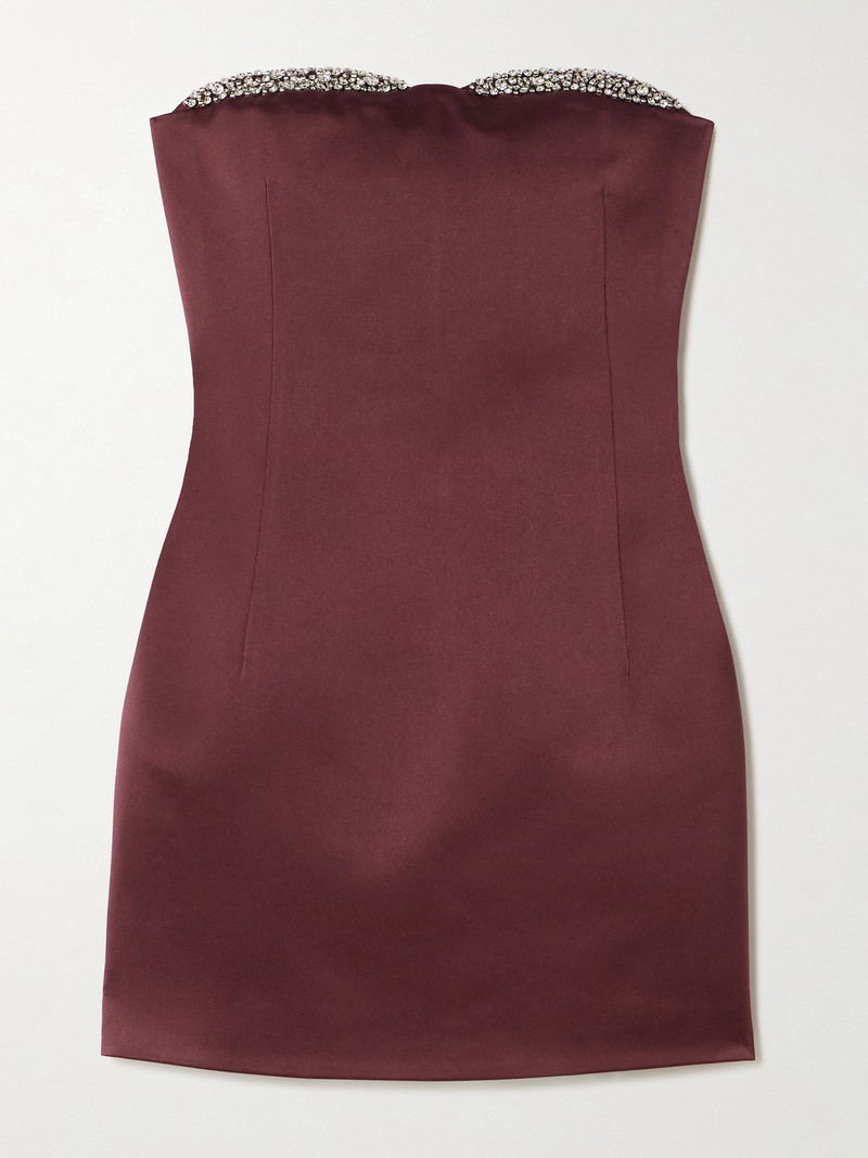 Noélie Strapless Crystal-embellished Satin Mini Dress 1